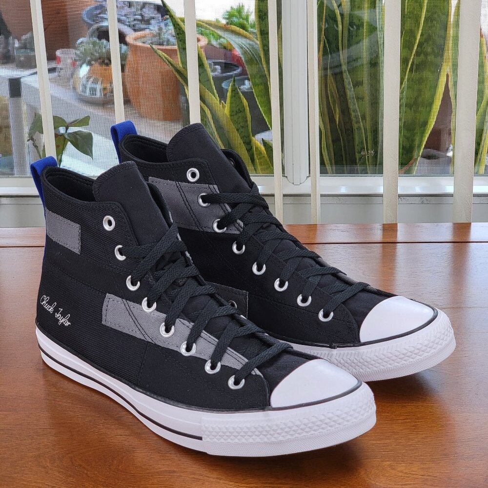 Converse Men's Chuck Taylor All Star Hi A02557C Black/Blue/White Size 11.5